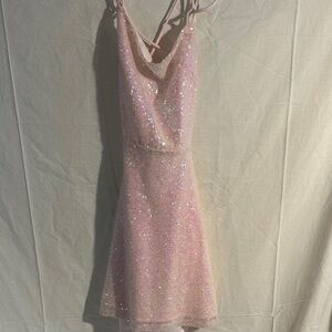 Elegant Pink Sequin Dress